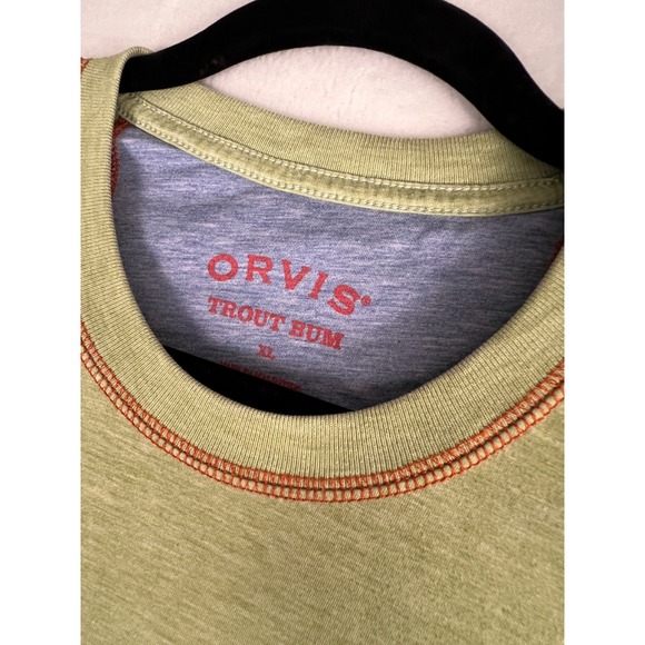 Orvis Other - Orvis Trout Bum Mens XL Long Sleeve T-Shirt Heather Green Orange Stitching